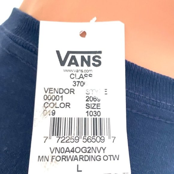 VANS Men's Forwarding OTW Navy T-Shirt Crew Neck Short Sleeve VN0A4OG2NVY - Picture 5 of 5